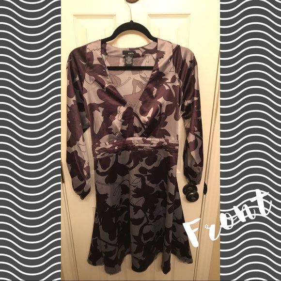 Flowy cute purple/dark grey Dress sz 12! - Picture 1 of 3